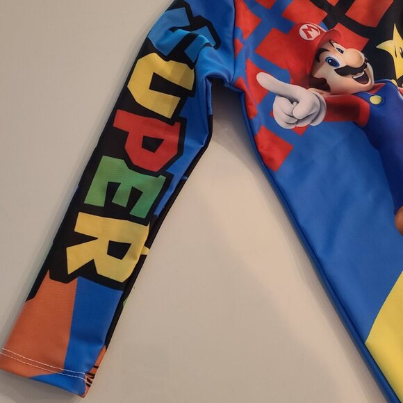 Super Mario Brothers New Bathing Swim Suit Costume One Piece Childs Boy 6 8 10 - Picture 2 of 10